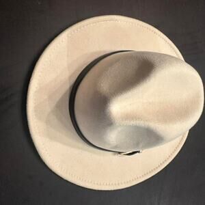 Cream black felt fedora